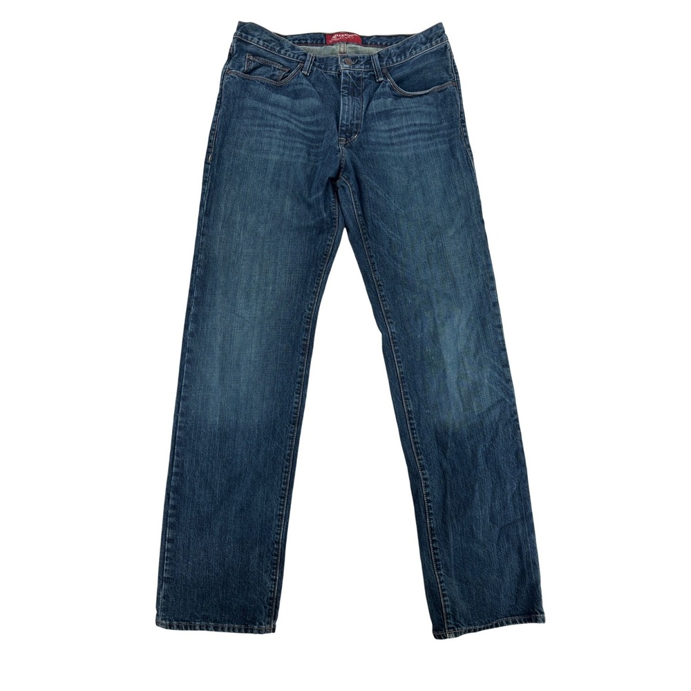 Arizona Jean Co Slim Straight Mens 33x34 Blue Dark Wash Denim Jeans - Picture 2 of 12